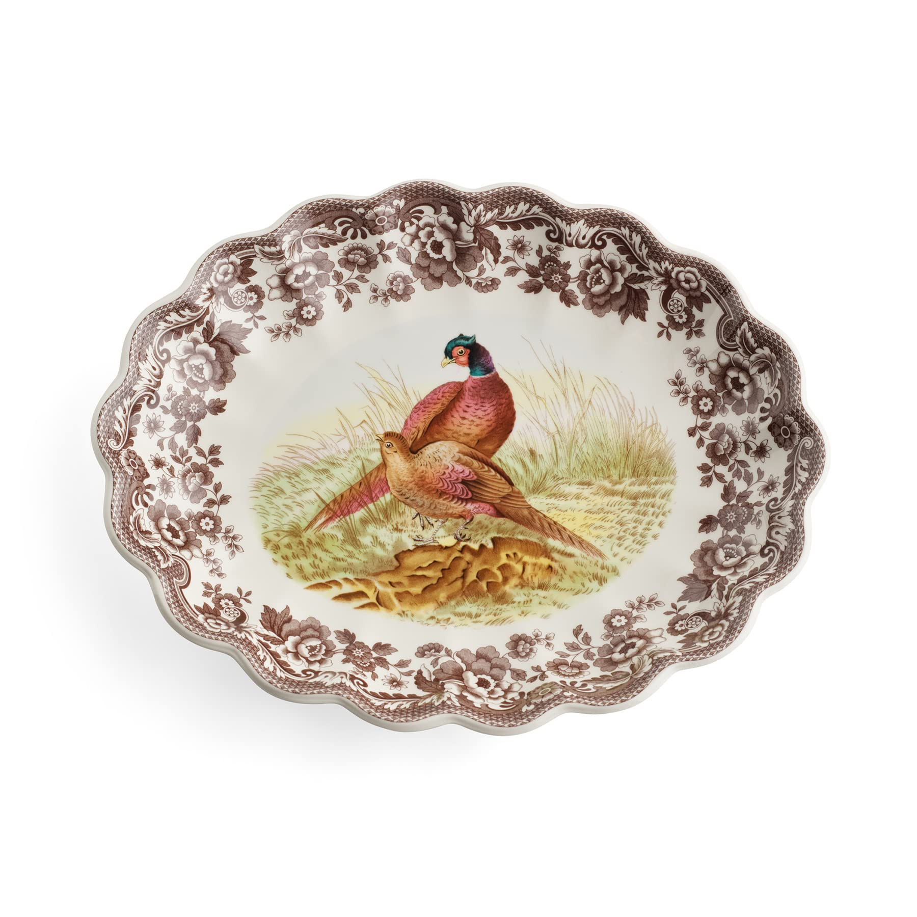 Spode Woodland Oval Fluted Dish with Pheasant Design | 14.5 Inch Large Serving Platter | Serving ... | Amazon (US)