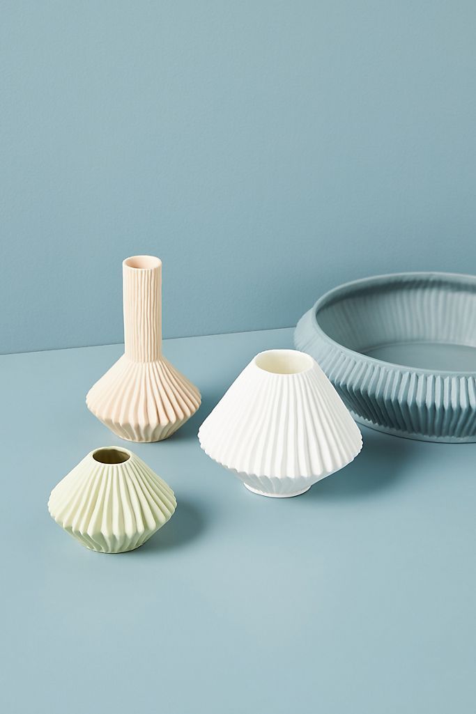 Pleated Porcelain Vase | Anthropologie (US)