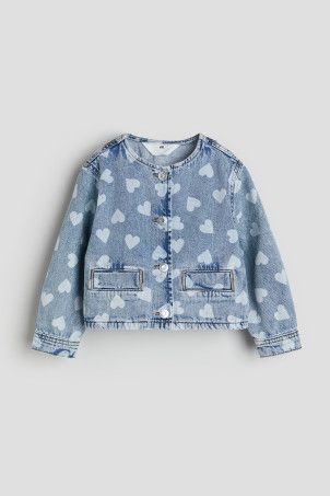 Twill Jacket - Blue/floral - Kids | H&M US | H&M (US + CA)