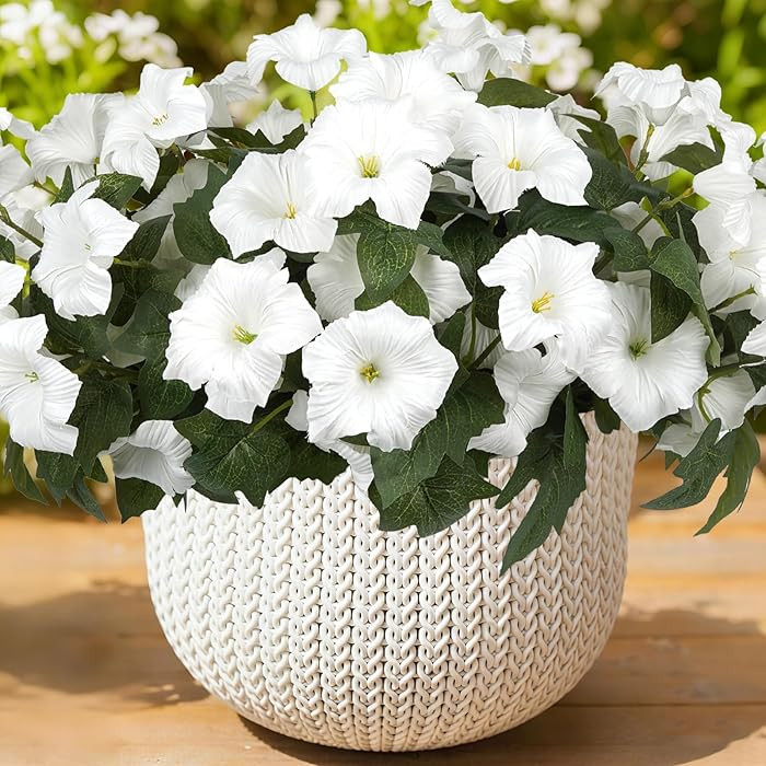 Artificial Flowers for Outdoors, Faux Petunias Spring Summer Decoration, Fake Flowers Plants UV R... | Amazon (US)
