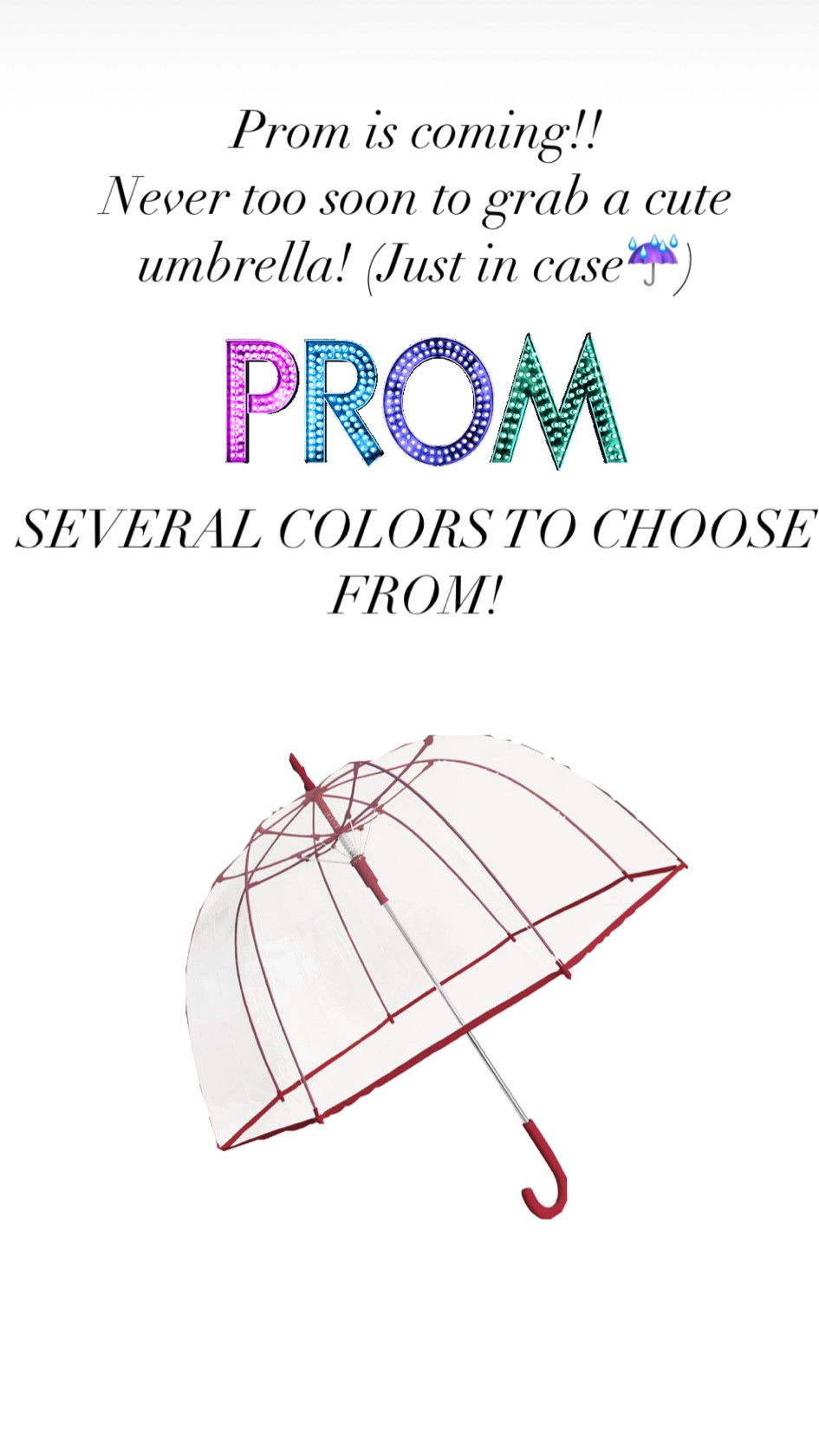 Who needs a cute bubble umbrella for Prom?? Just in case!!☔️

#LTKStyleTip #LTKFindsUnder50 #LTKGiftGuide