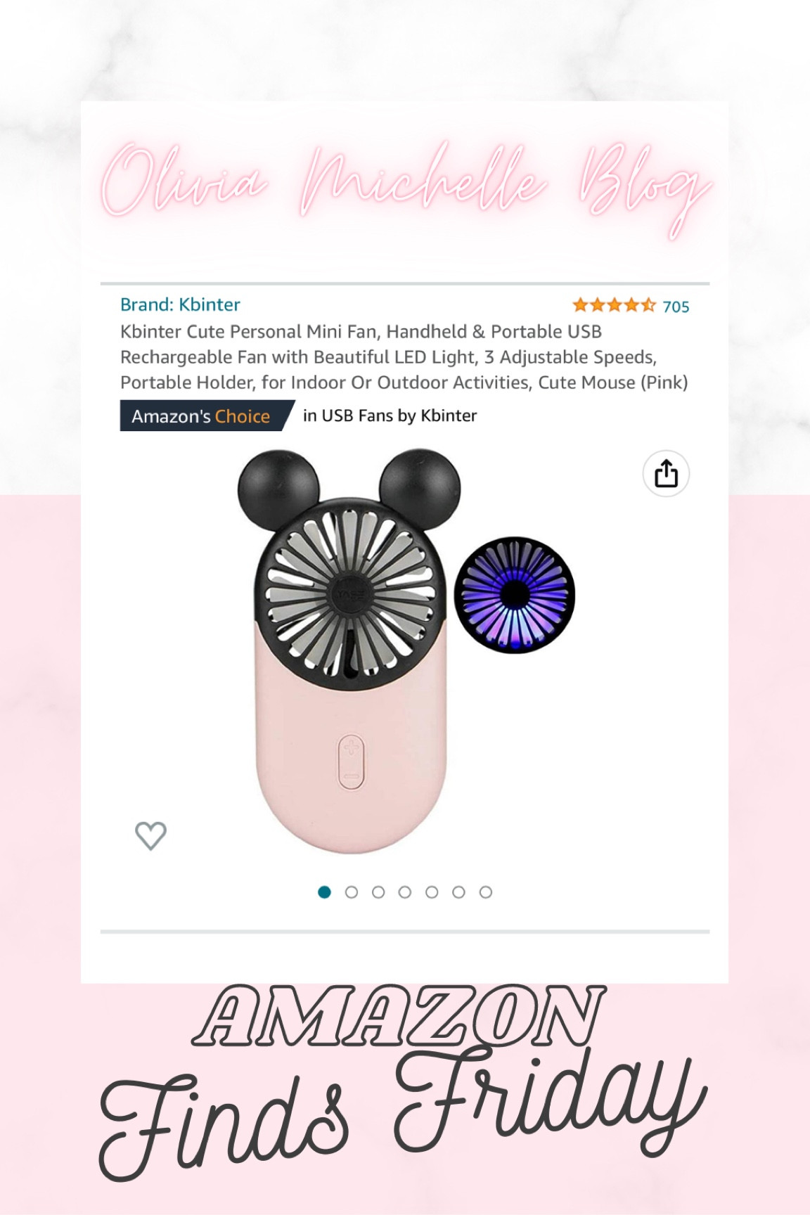 Amazon finds Friday! Grabbed this cute Mickey Mouse fan for our upcoming Disney trip! 

#LTKtravel