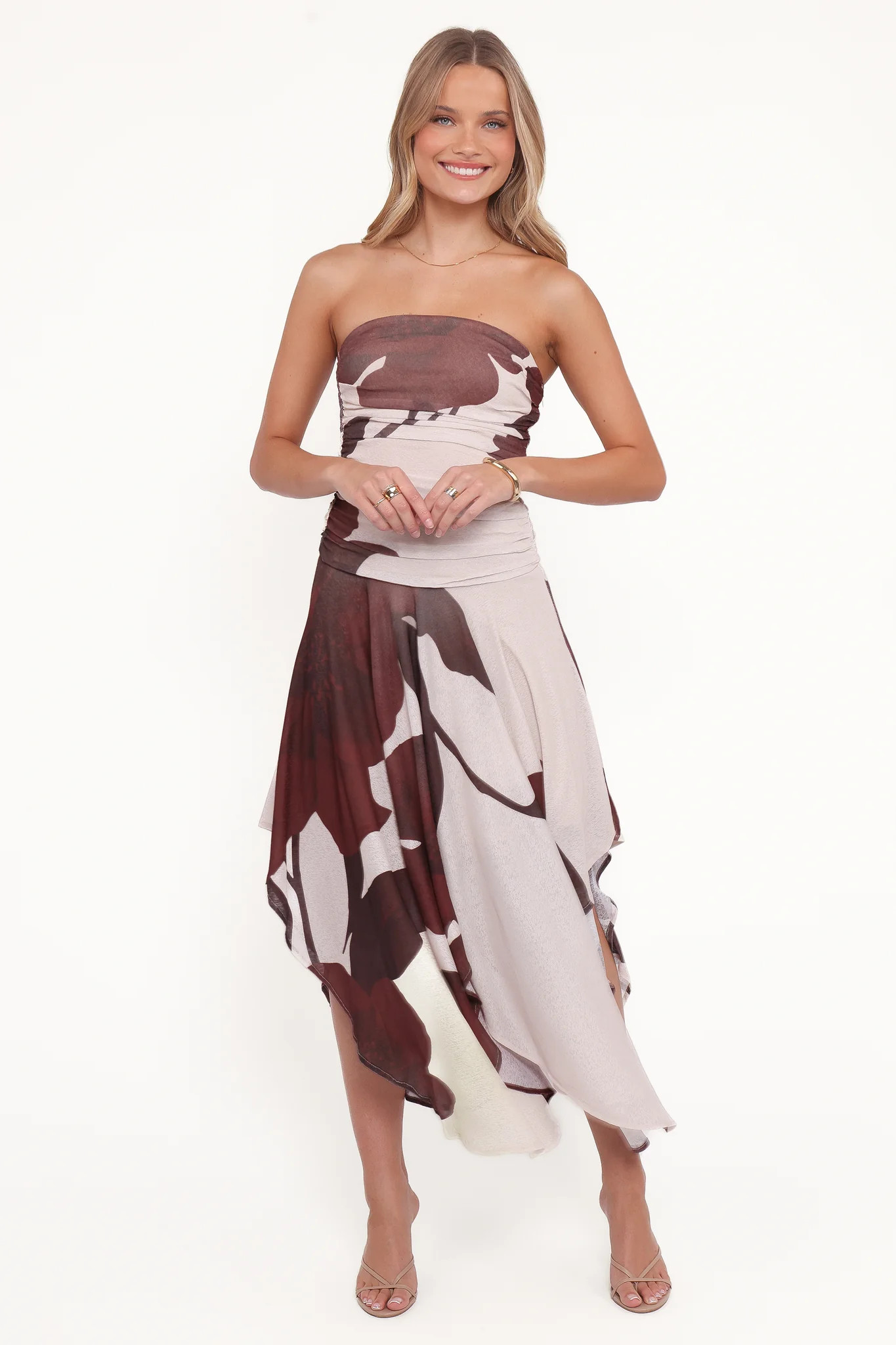 Doreen Midi Dress - Brown Floral | Petal & Pup (US)