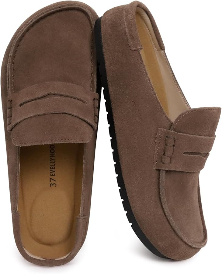 EVELLYHOOTD Lofel |Womens Mens Clogs for Nurses & All-Day Standing | Genuine Suede Memory Foam Ar... | Amazon (US)