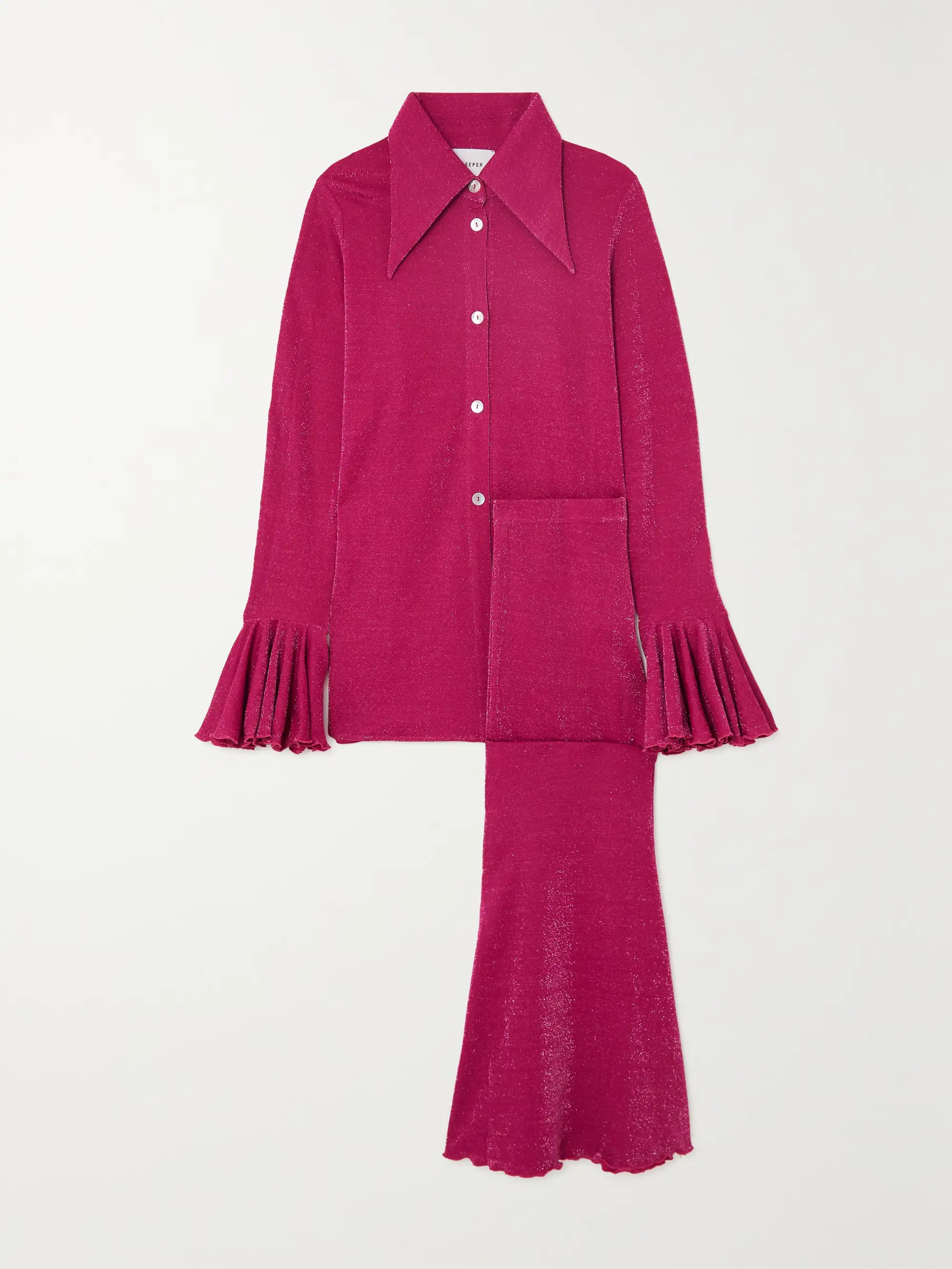 Cosmos metallic jersey pajama set | NET-A-PORTER (US)