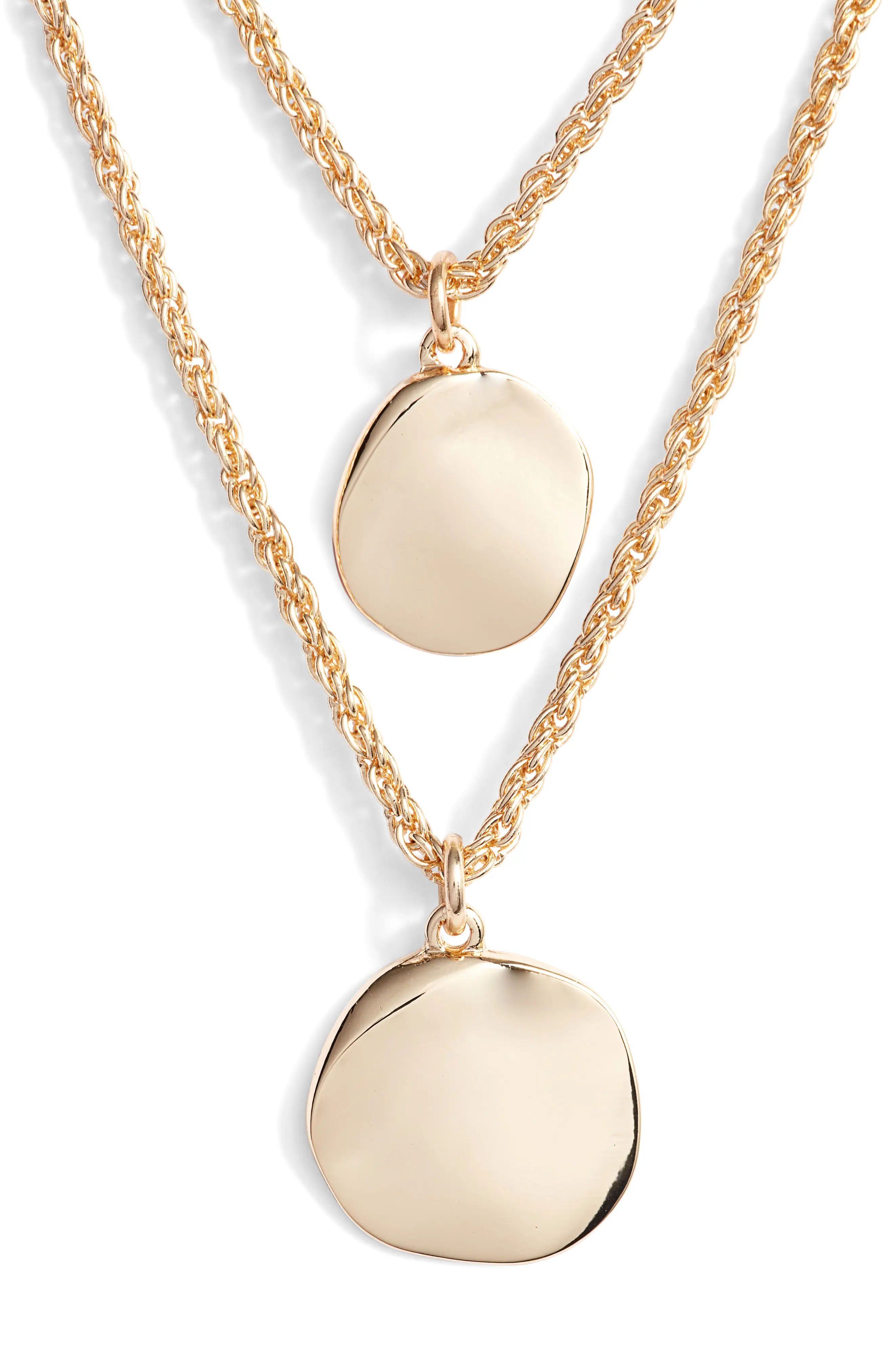 Halogen® Hacked Classic Layered Coin Necklace | Nordstrom | Nordstrom