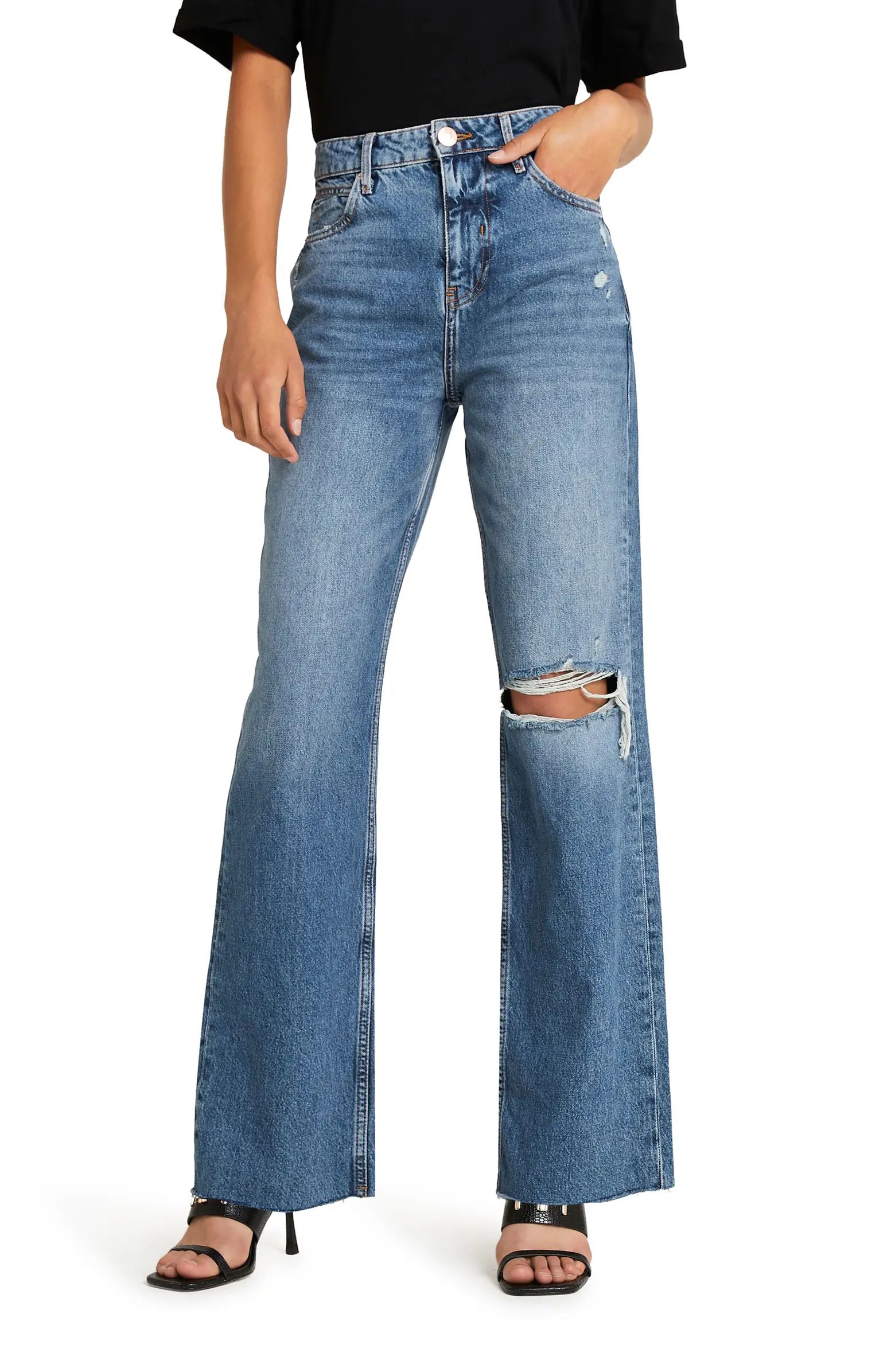 '90s Ripped Flare Leg Jeans | Nordstrom