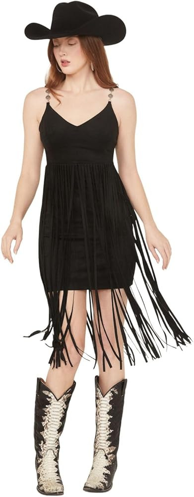 Idyllwind Women's Ramsey Concho Trim Faux Suede Mini Dress - IWFA25D3-BLK XX- US Black | Amazon (US)