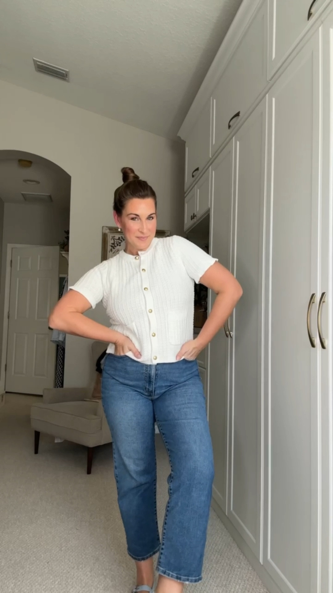 This walmart find looks SO much more expensive!🤍love the gold buttons + texture. Wearing a size medium!

#LTKSeasonal #LTKootd #LTKMidsize