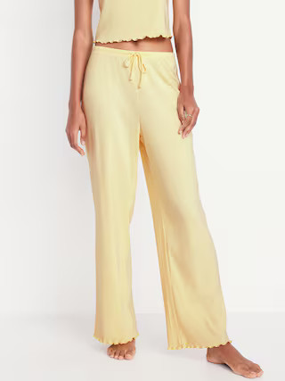 High-Waisted Ribbed Pajama Pants | Old Navy (US)