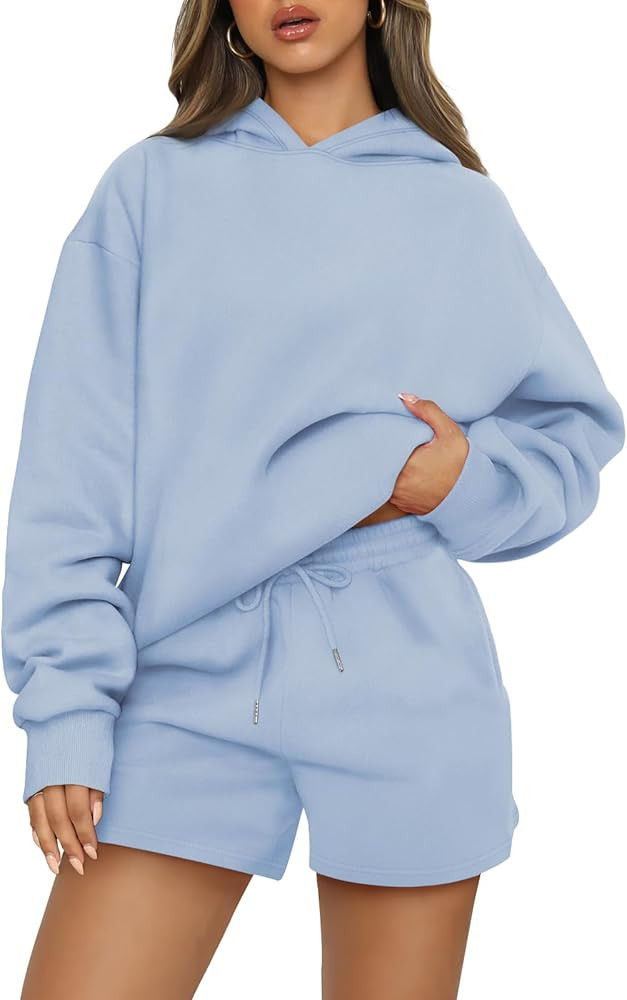 AUTOMET Womens 2 Piece Outfits Oversized Hoodies Sweatsuit Lounge Sets Casual Sweat Shorts Fall F... | Amazon (US)