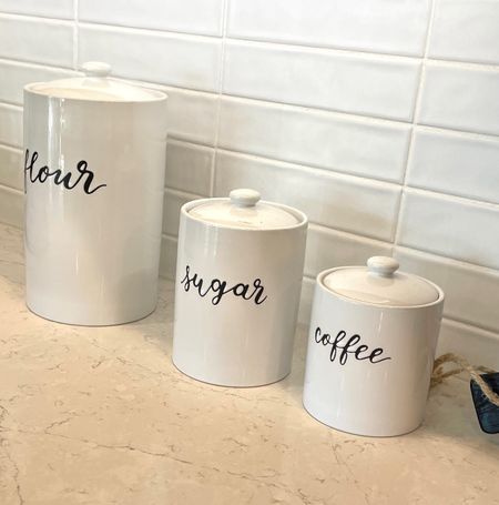 #home #kitchen #farmhousekitchen #barnyardkitchen #ceramiccanisters #canisterset #foodstorage #hostessgift #newhome #countryhome 

#LTKhome #LTKfamily #LTKunder50