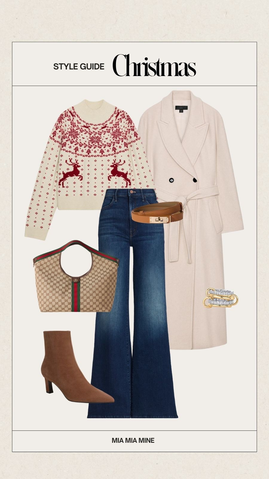 Holiday party outfits / New Year’s Eve outfits 
Zara ivory robe coat
Zara fair isle Christmas sweater 
Mother denim
Gucci giglio bag 
Amazon belt
Nordstrom suede booties 

#LTKFindsUnder100 #LTKHoliday #LTKootd