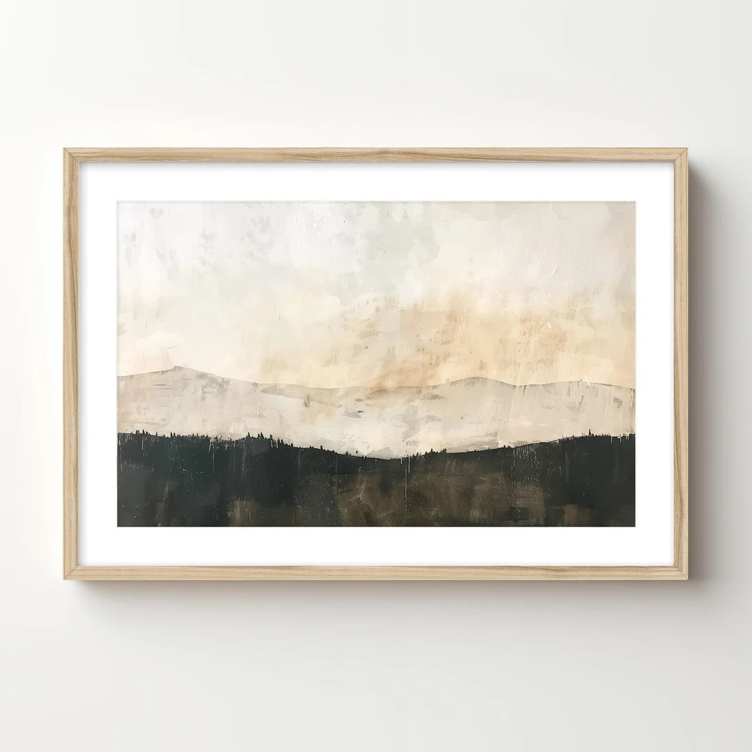 Plank & Pillow Framed Abstract Landscape Art Print | Wall Art | Large Print | Neutral Landscape P... | Etsy (US)