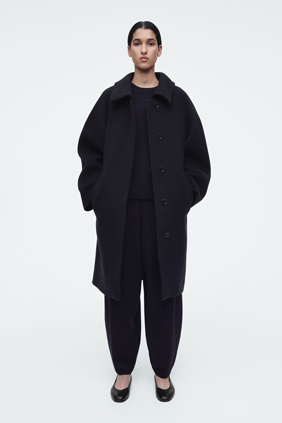 MERINO WOOL BARREL-LEG TROUSERS | COS (US)