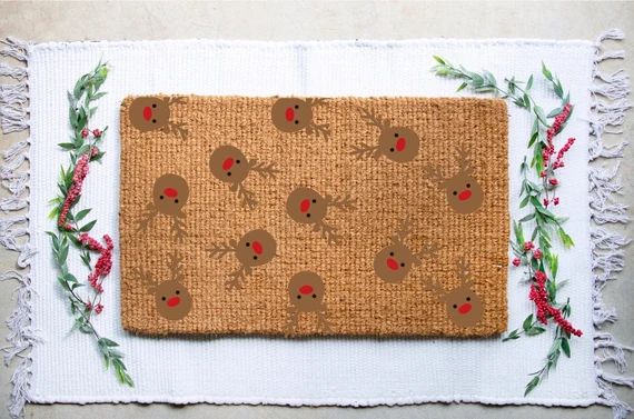 Reindeer Doormat  Christmas Doormat  Cute Doormat  Holiday | Etsy | Etsy (US)