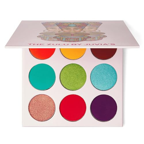 Juvia's Place Palette The Zulu - Turquoise, Red, Purple, Shades of 9, Colorful, Vivid, Vibrant Palette, Pigmented Makeup Palette Color & Shine | Amazon (US)