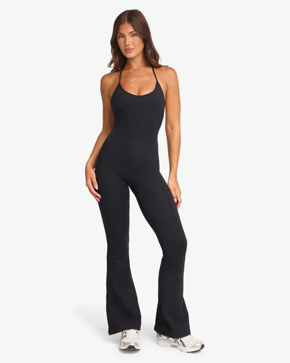 Form Flare Jumpsuit | Black | Crop Shop Boutique US