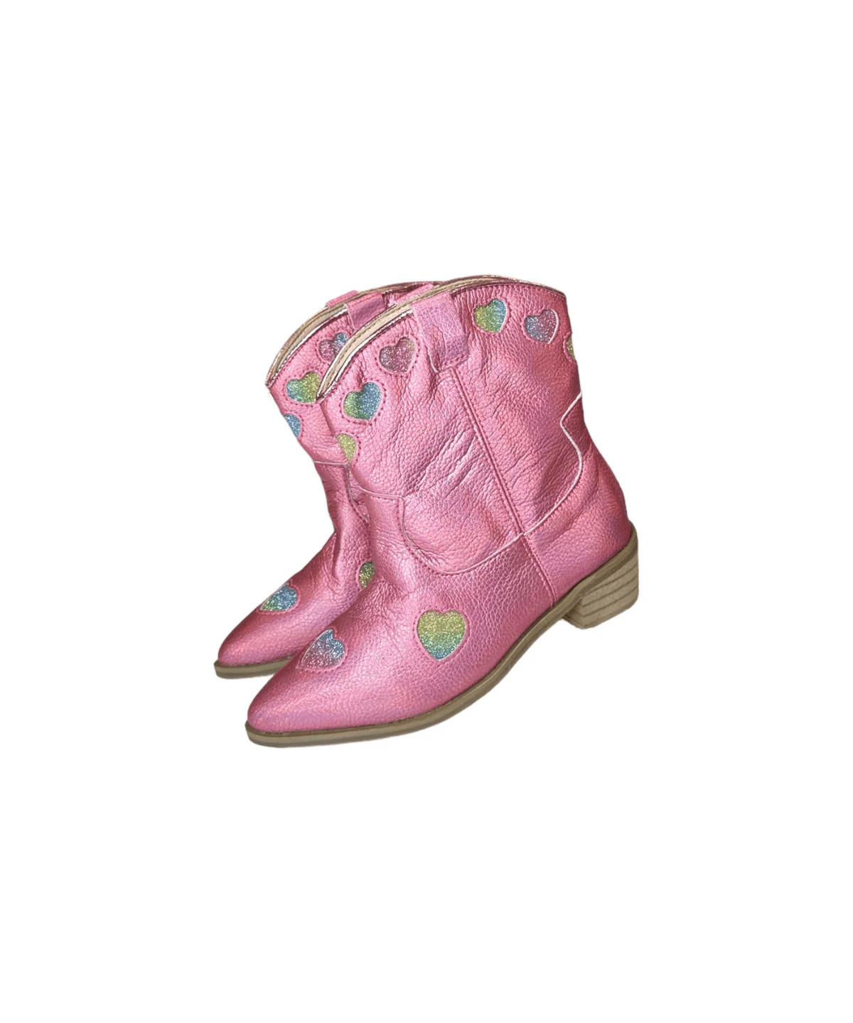 Pink Iridescent Heart Cowgirl Boots | Lola + The Boys