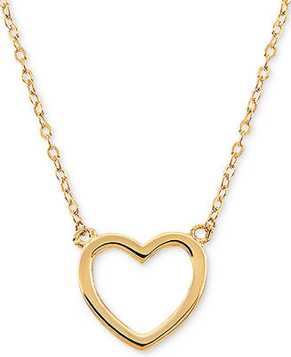 Open Heart 17" Pendant Necklace in 10k Gold | Macy's