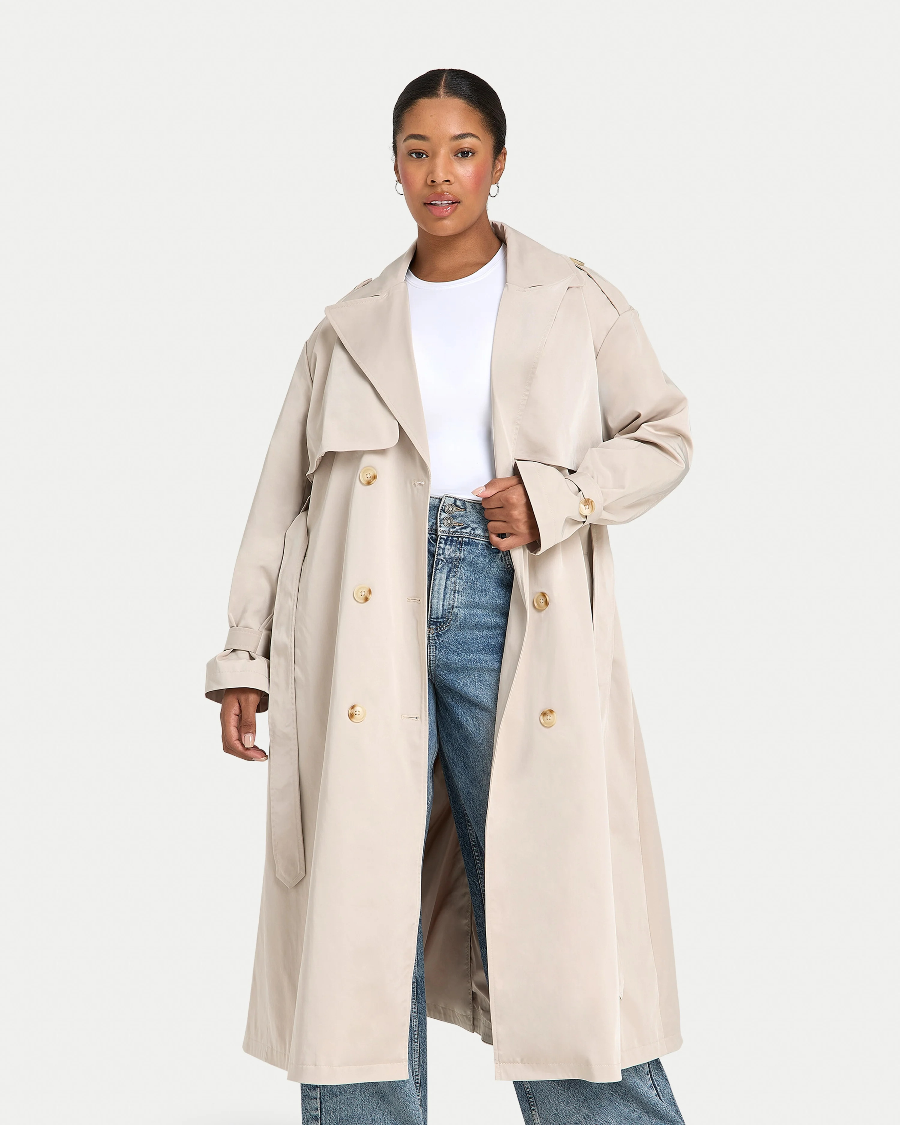 Womens Oversized Trench Coat - Safari | HERA Clothing | HERA Clothing
