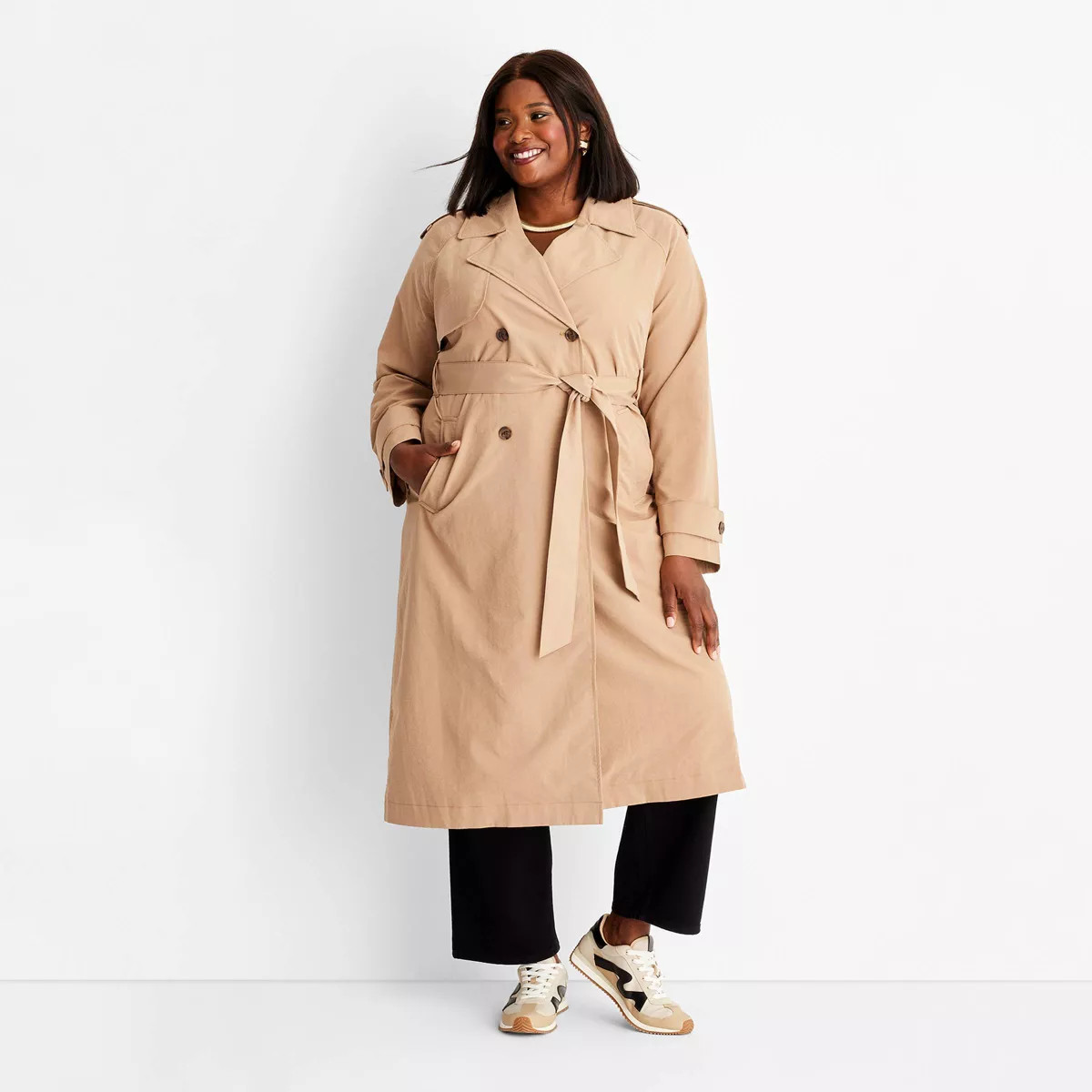 Women's Classic Trench Coat - A New Day™ Tan XXL | Target