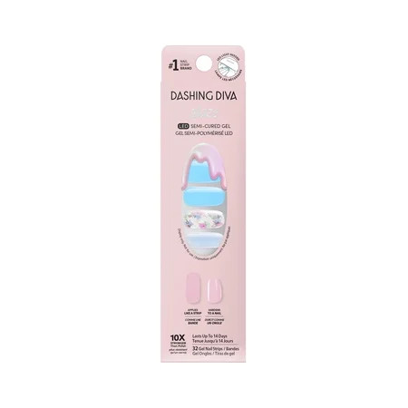 Dashing Diva Glaze Design, Semi-Cured Gel Nail Art Strips, Under the Sea, 32 Count | Walmart (US)