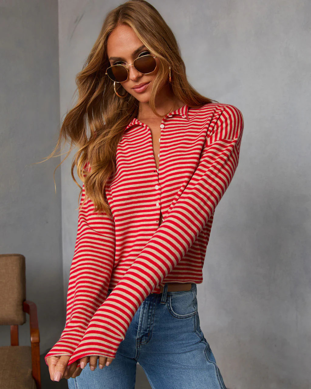 Madeley Contrast Striped Cardigan | VICI