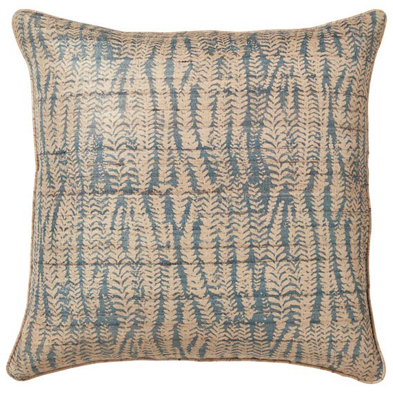 Elemeri Pillow Cover - Heron Blue | OKA Direct (UK)