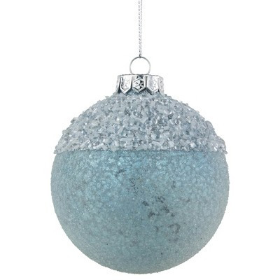 Northlight 4" Silver and Blue Beaded Glass Christmas Ornament | Target