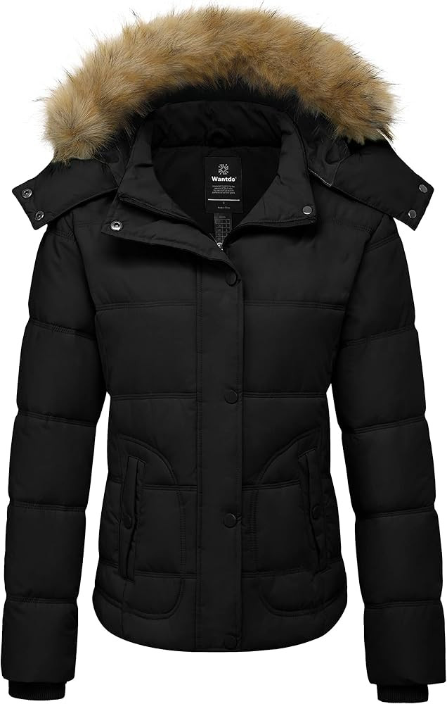 wantdo Women's Hooded Winter Coat Thicken Quilted Puffer Jacket Warm Parka | Amazon (US)