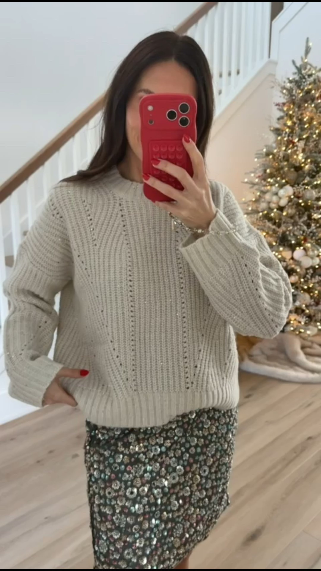 Sequin sweater and floral sequin skirt, both on sale, 60% off.

sequin sweater, sequin skirt, casual chic outfit, new year's eve, dinner date outfit, annabrstyle.

#LTKFindsUnder100 #LTKSaleAlert #LTKHoliday