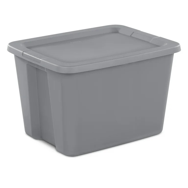 Sterilite Large Storage Bin, 18 Gallon Plastic Storage Container with Snap-On Lid, Gray | Walmart (US)