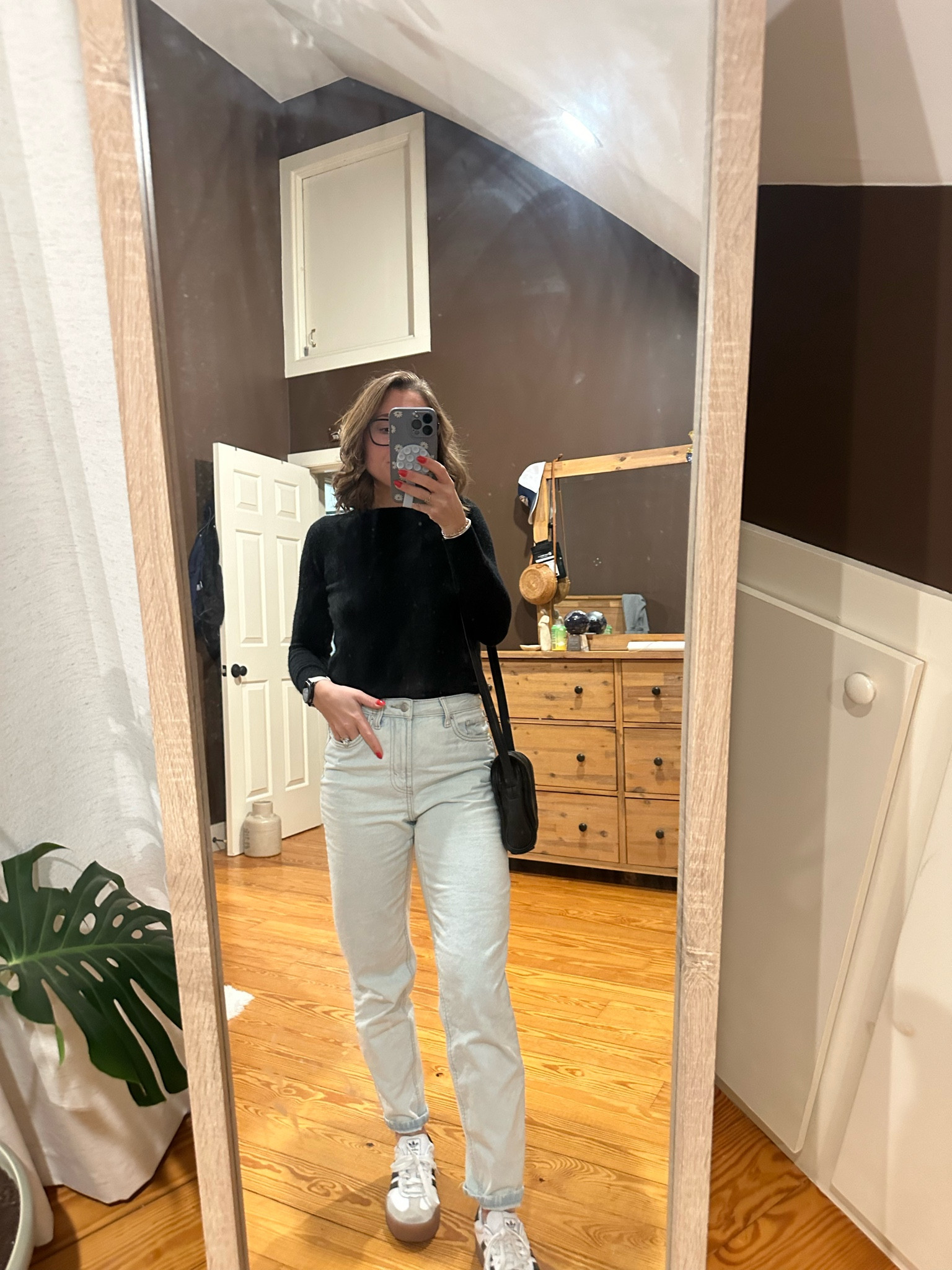 Quince Mongolian cashmere in a size XS
Jeans are Wild fable by target in a 00 and shoes are the platform sambas size 6 everything is TTS!

#LTKStyleTip #LTKFindsUnder100 #LTKHoliday