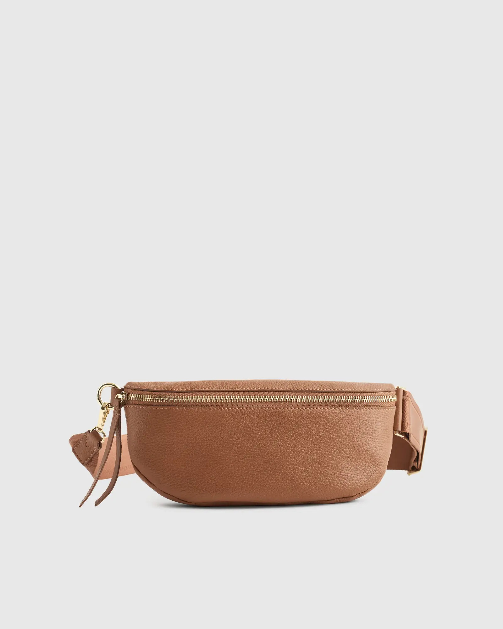 Italian Pebbled Leather Sling Bag in Cognac | Quince