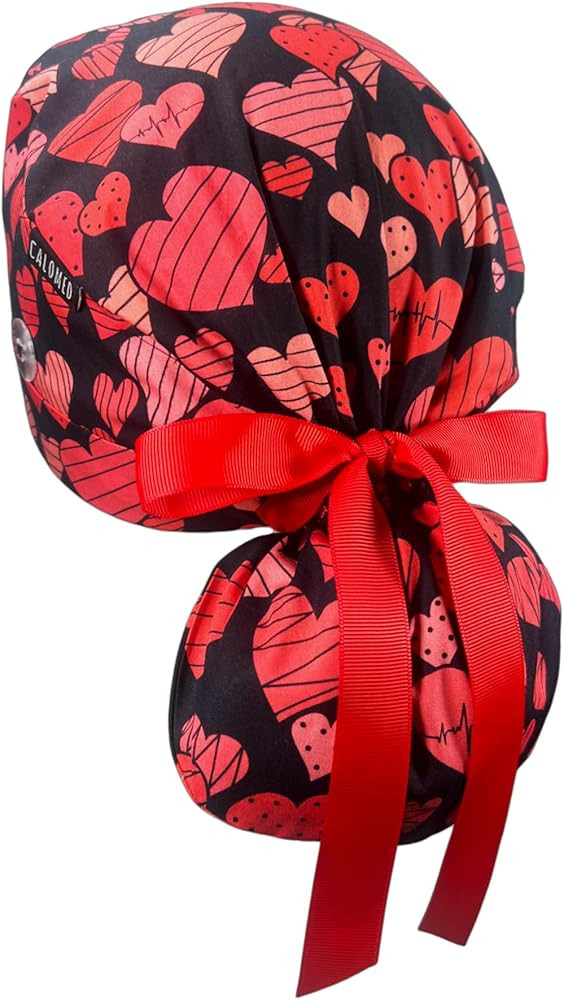 CALOMED Scrub Cap for Women and Men, Ponytail Scrub Caps, Working Hat, Head Cover with Ribbon Tie... | Amazon (US)