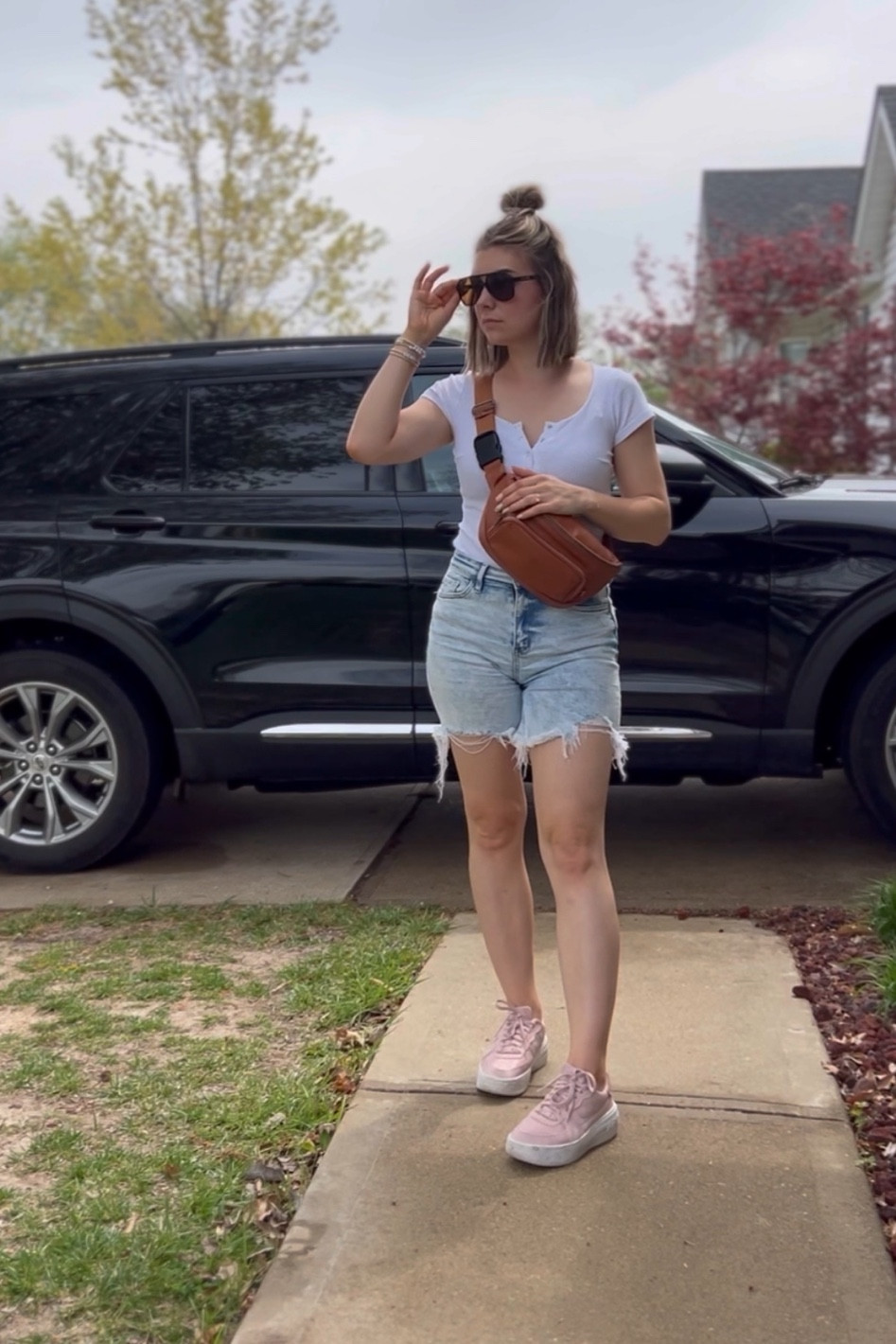 Park day mom fit!!!!! Easy spring / summer outfit to run around with the kids in. These shorts are the PERFECT length  

#LTKstyletip #LTKfindsunder50 #LTKfindsunder100