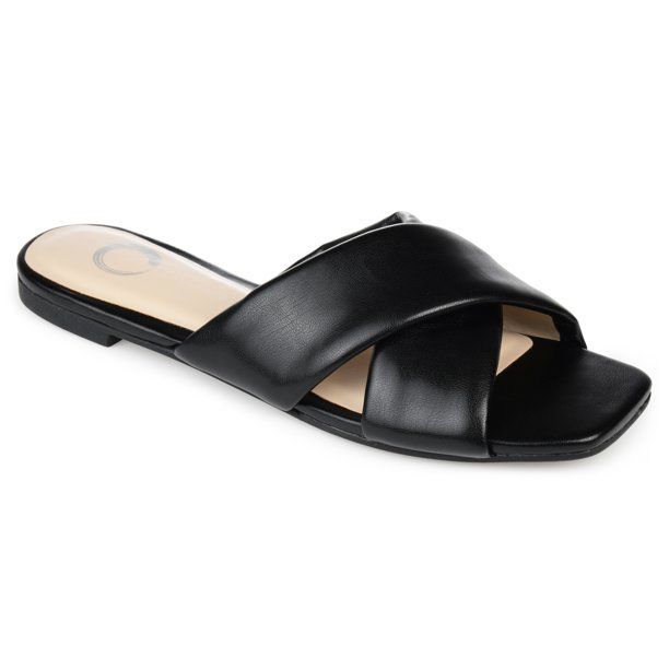 Brinley Co. Womens Soft Square Toe Faux Leather Slide | Walmart (US)