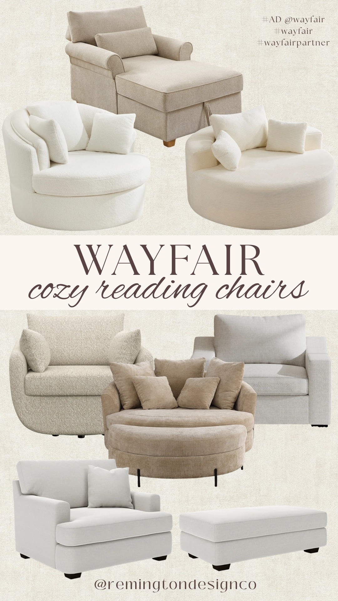 #ad Cozy reading chairs! #wayfairpartner #wayfair @wayfair