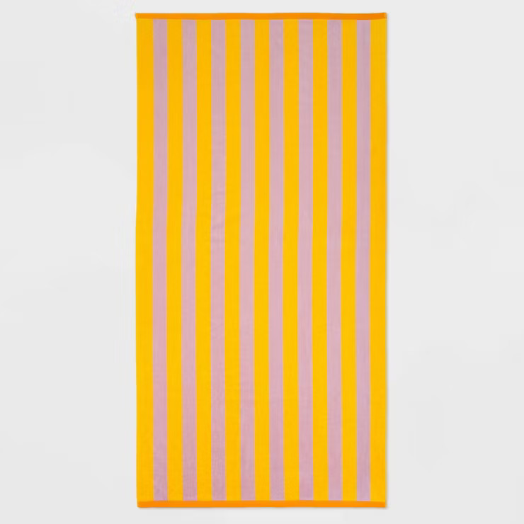 WOW Reversible Beach Towel Cream/Orange/Yellow - Sun Squad™ | Target