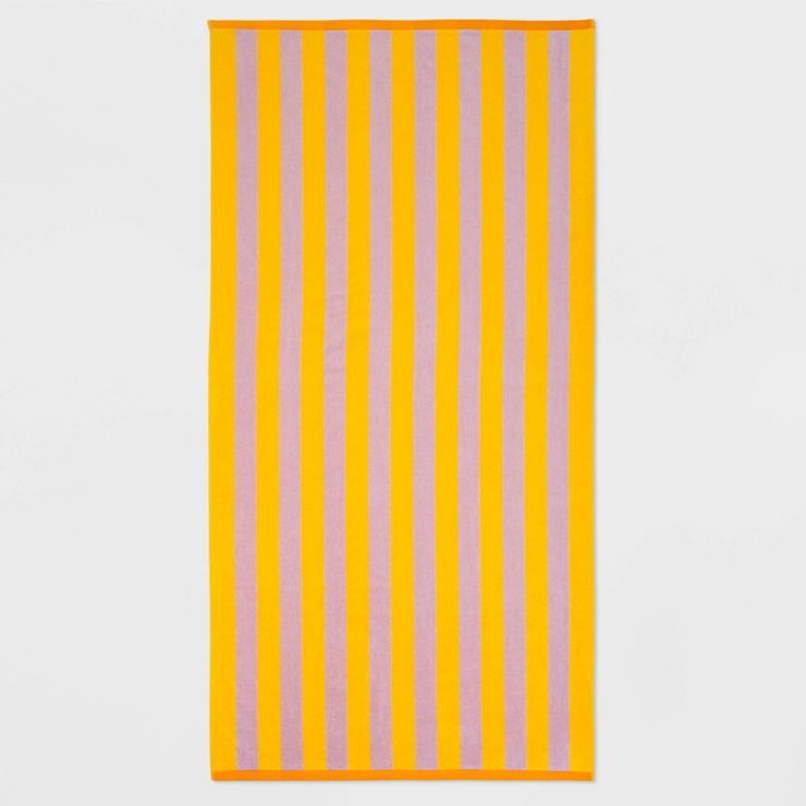 WOW Reversible Beach Towel Cream/Orange/Yellow - Sun Squad™ | Target