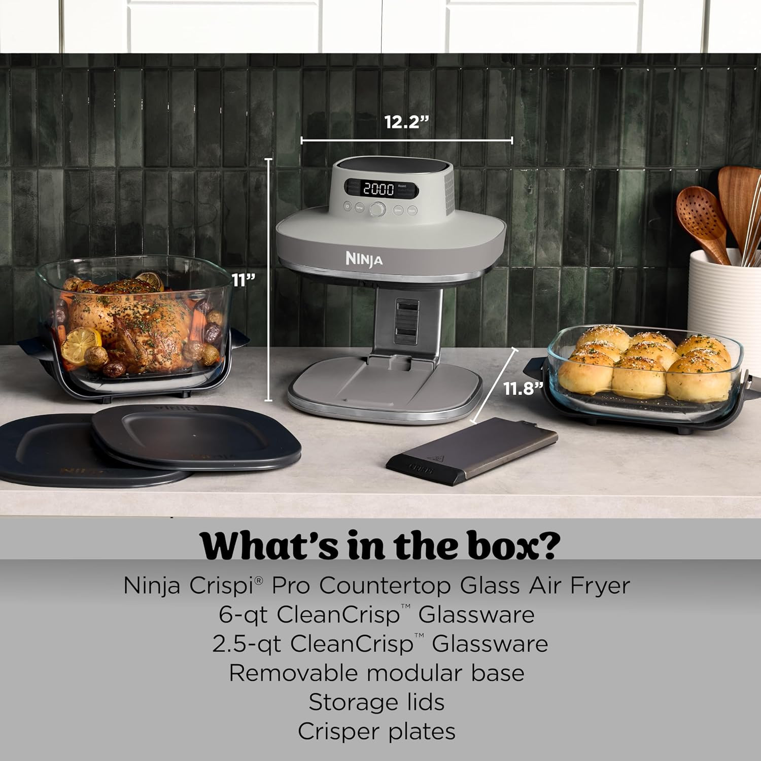 Ninja Crispi Pro Glass Air Fryer, 6-in-1, Bone, AS101LG | Amazon (US)