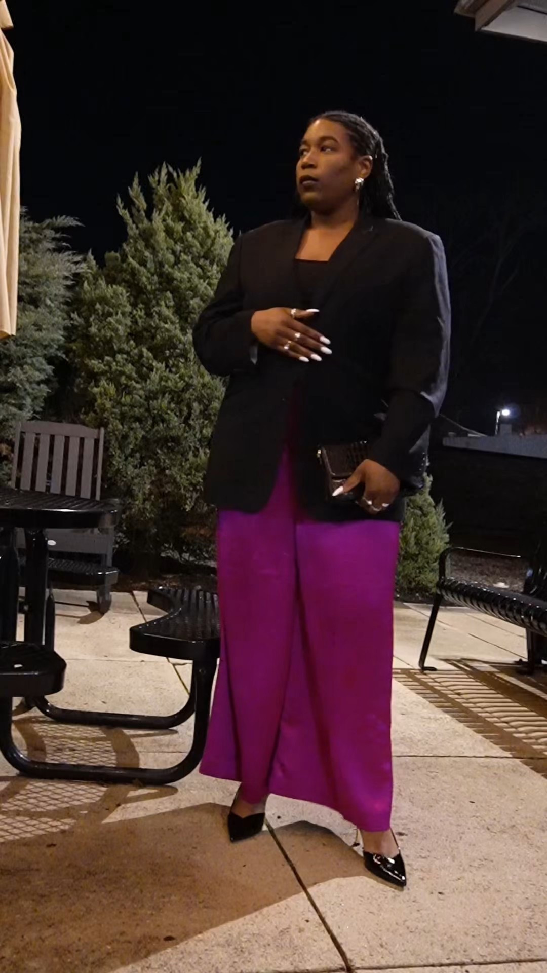 You don’t need a full glam squad or hours to get ready (all the time)— just intention. I only had 45 minutes to get ready for a work dinner, so I opted to elevate basics with a blazer and silk trousers. Keeping the base neutral and polished, my added a pop of color that does the talking and a simple sling back heel. I’ve been loving silver accents lately and it helps to instantly refine the look. Hair? Out of the way and straight back. Makeup? Glowy skin and one focal point. Effortless, strategic and work appropriate, even out of the office because style, is about impact. 

#LTKootd #LTKValentine #LTKgrwm