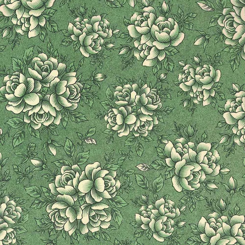 2 Sheets Italian Green Floral Print Paper ~ Carta Varese Italy  IPV873GR x2 | Etsy (US)