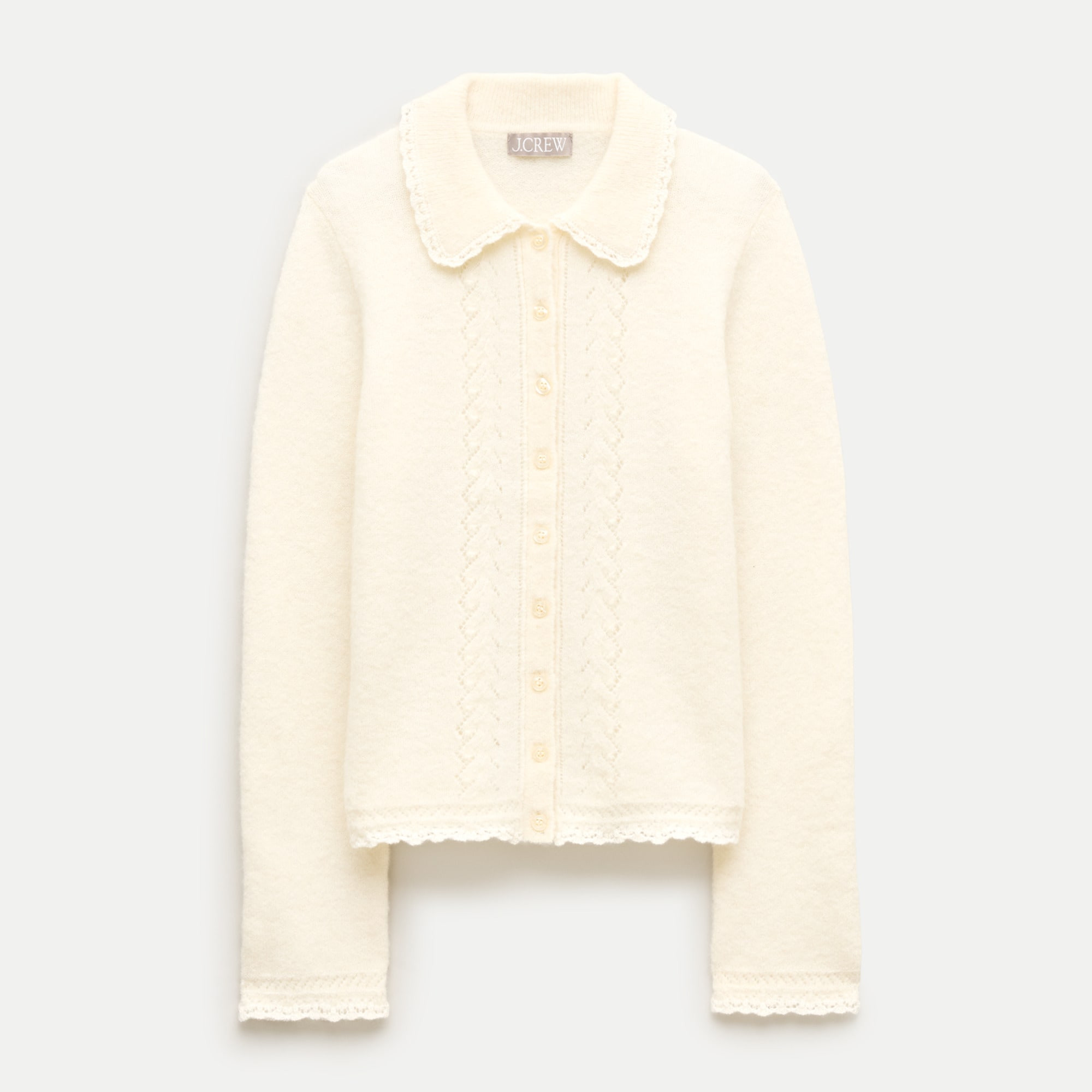 Pointelle cardigan in alpaca blend | J. Crew US