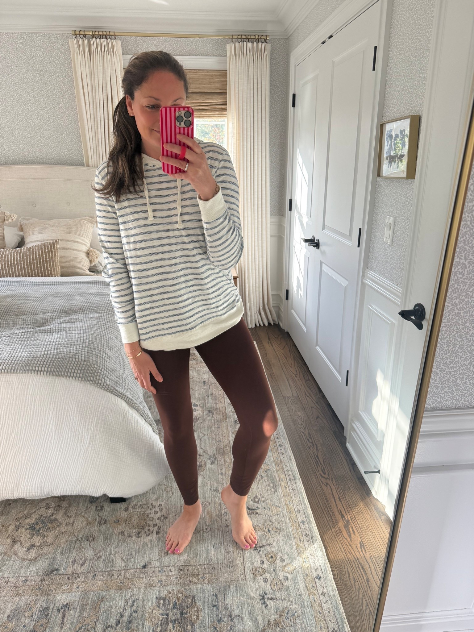 Today’s soccer mom OOTD! 

@Quince leggings and this super soft hoodie t-shirt from Faherty (it’s a men’s small and on sale in a bunch of colors!!)

#LTKootd #LTKdayinmylife #LTKmomlife
