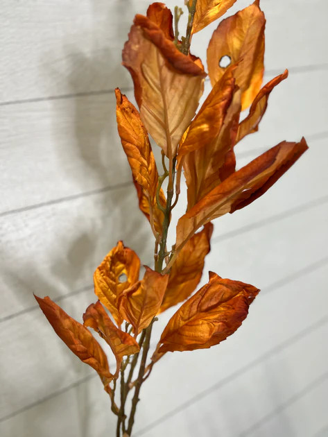 Artificial Orange Autumn Leaf Stems | Journey Decor