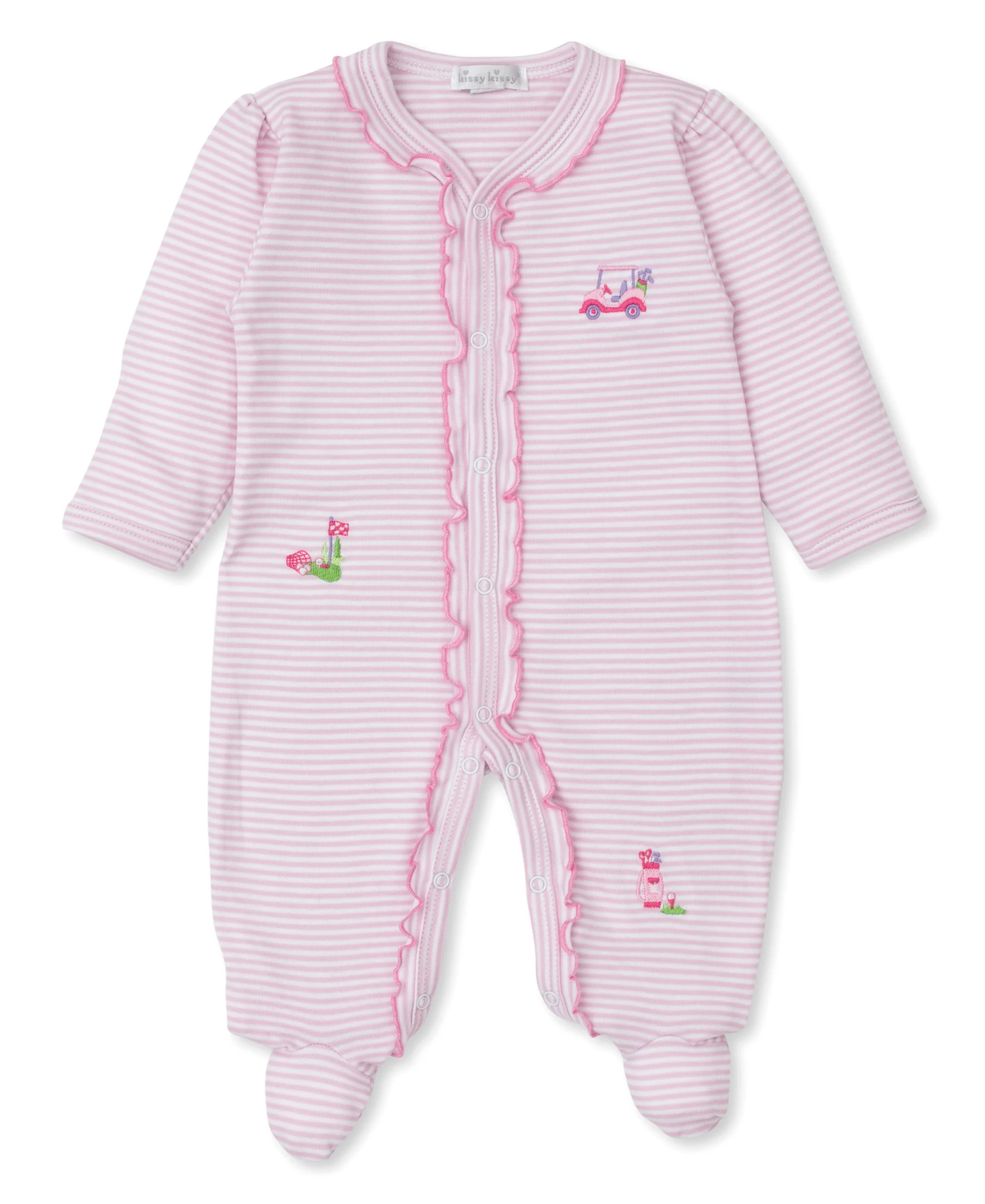 Kissy Golf Club Pink Stripe Footie | Kissy Kissy