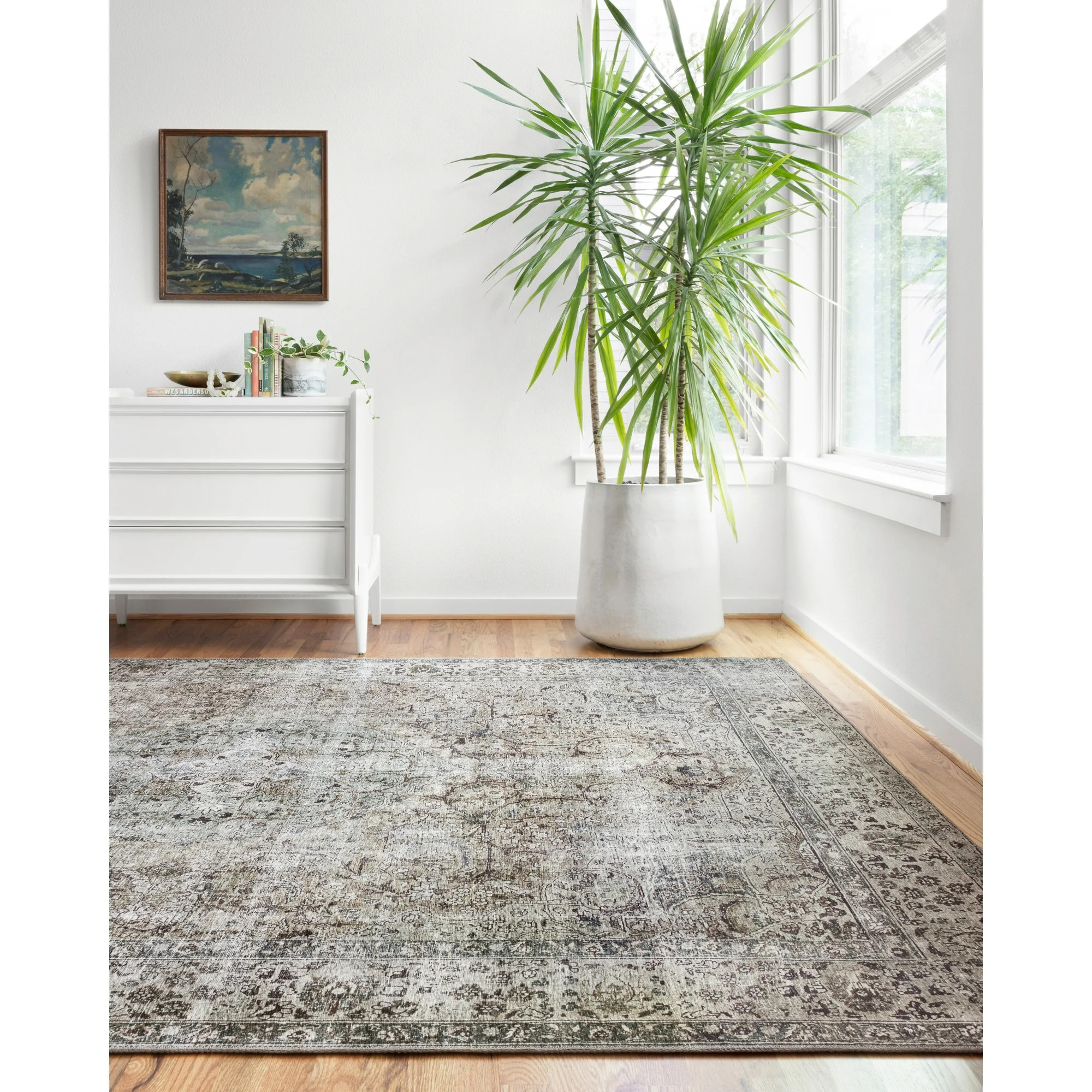 Loloi II Layla Printed Oriental Distressed Taupe / Stone Area Rug | Walmart (US)
