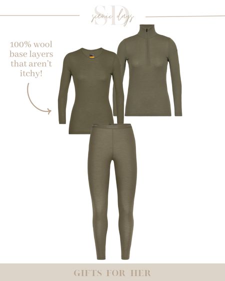 Gift idea for her—100% wool base layers that aren’t itchy. Perfect for skiing, cold days outside, hiking or lounging around at home

Icebreaker merino wool base layers, sale, gift ideas, gifts for her, winter gear, winter hiking, ski gear, ski essentials, outdoorsy girl, travel

#LTKtravel #LTKfindsunder100 #LTKGiftGuide